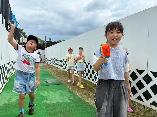 忍者村での水鉄砲バトル
